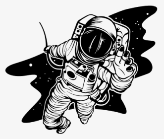 Stickers Tumblr En Blanco Y Negro On Log Wall - Illustration Astronaut Png, Transparent Png, Transparent PNG