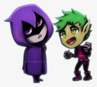 Raven And Beast Boy Chibi, HD Png Download, Transparent PNG