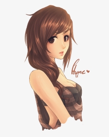 Tan Anime Girl With Brown Hair, HD Png Download, Transparent PNG