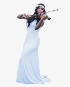 #girl #dress #white #violin #alone #feeling - White Dress Violin Woman, HD Png Download, Transparent PNG
