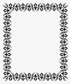 Floral Frame - Clip Art Border Black And White, HD Png Download, Transparent PNG