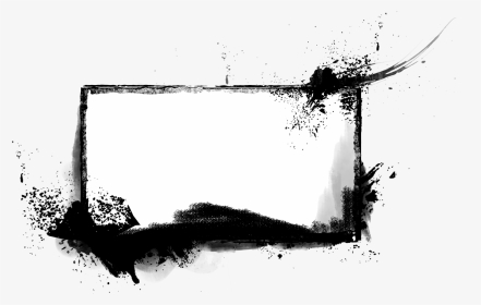 #frame #blackandwhite #text #template #background #grunge - Ink Frame Png, Transparent Png, Transparent PNG