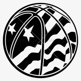 American Flag Basketball Clipart Black And White Jpg - Sphere, HD Png Download, Transparent PNG