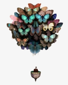Butterflies Hotairballoon Freetoedit - Butterfly Balloons Art, HD Png Download, Transparent PNG
