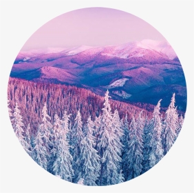 #tree #mountains #pink #purple #blue #aesthetic #aestheticcircle - Beautiful Wallpaper Winter Background, HD Png Download, Transparent PNG