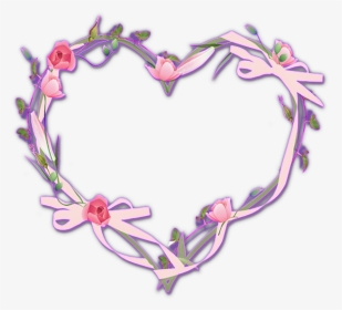 #love #heart #rose #ribbon #wreath #neon #leaf #glitter - Heart, HD Png Download, Transparent PNG