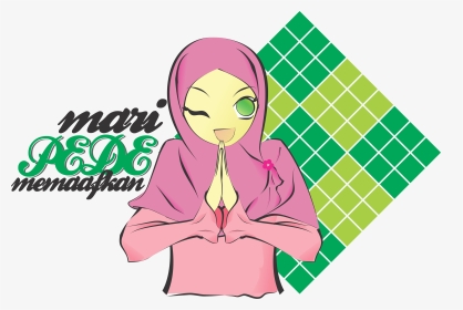 Galeri Gambar Kartun Muslim Lebaran Phontekno - Animasi Kartun Muslimah Idul Fitri, HD Png Download, Transparent PNG