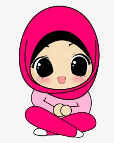 Wanita Hijabkartun Updated Their Cover Wanita Hijab - Cartoon Hijab Pink, HD Png Download, Transparent PNG