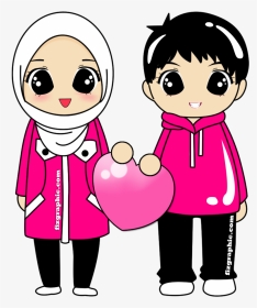 Wedding Couple Cartoon Muslim, HD Png Download, Transparent PNG