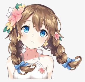 Clip Drawing Braid Double - Anime Girl With Braided Hair, HD Png Download, Transparent PNG