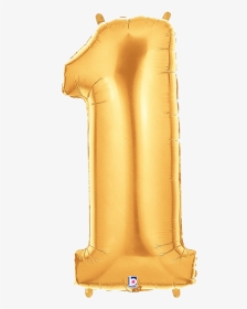 Gold Number 1 Foil Balloon Numbers - Balloon Gold 1, HD Png Download, Transparent PNG