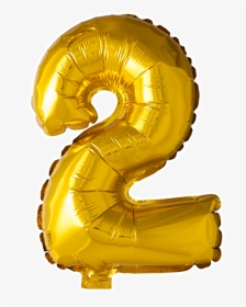 2 , 40 - Gold Number Balloons Png, Transparent Png, Transparent PNG