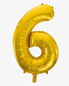 6, - Number 6 Balloons Png Gold Transparent, Png Download, Transparent PNG