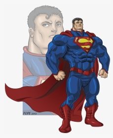 Superman Clipart Muscular Pencil And In Color Superman - Muscle Superman, HD Png Download, Transparent PNG