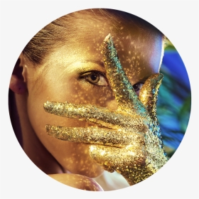 Girl Goldglitter Circle 600px - Colecao Po Acrilico Tones, HD Png Download, Transparent PNG