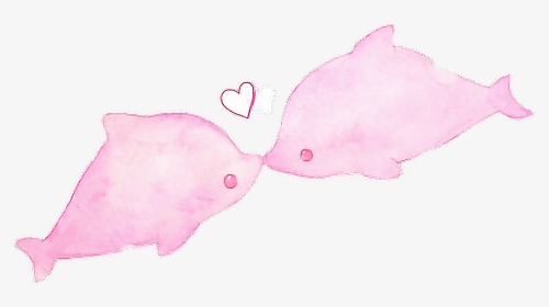 #kawaii #cute #adorable #dolphins #pink #love - Illustration, HD Png Download, Transparent PNG