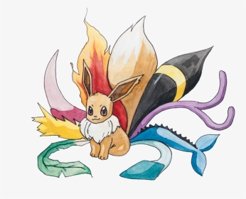 Eevee With All Tails, HD Png Download, Transparent PNG