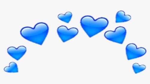 #hearts #heart #crown #neon #blueheart #love #glitter - Blue Heart Emoji Crown, HD Png Download, Transparent PNG