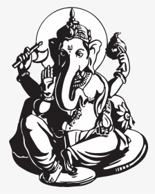 Wall Decal Canvas Transprent - Ganesh Drawing On Canvas, HD Png Download, Transparent PNG