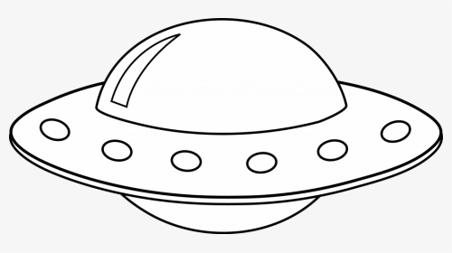 Png Download Transparent Ufo White Background - Ufo Cartoon Black And White, Png Download, Transparent PNG