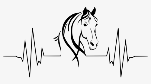 Horse Heartbeat Vinyl Decal - Heartbeat With Horse Head, HD Png Download, Transparent PNG