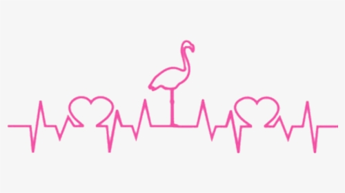 #heartbeat #flamingo #hearts #pink - Heartbeat Line Cat Svg, HD Png Download, Transparent PNG