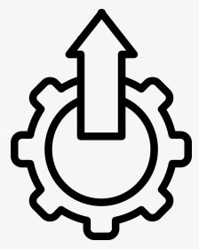 Settings Symbol With Up Arrow In A Circle - Arrow Gear Up Icon, HD Png Download, Transparent PNG