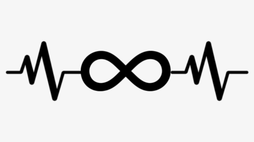 #black #infinity #heart #beat #heartbeat #love - Line Art, HD Png Download, Transparent PNG