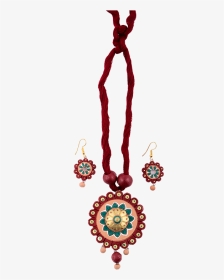 Maroon Flower Pattern Necklace With Adjustable Thread - Jewelry Making, HD Png Download, Transparent PNG