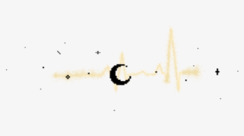 #stars #moon #heartbeat #gold #black - Calligraphy, HD Png Download, Transparent PNG