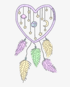 #dreamcatcher #space #pastels - Cute Love Heart Things To Draw, HD Png Download, Transparent PNG