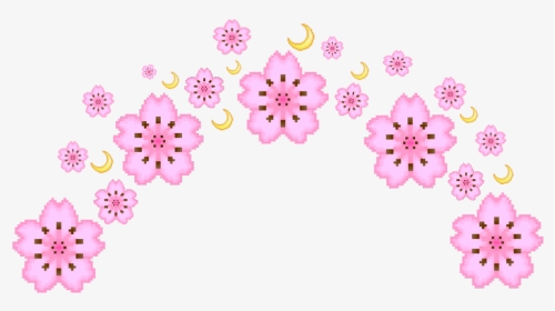 #flower #flowers #emoji #pink #moon #moons #pixel #yellow, HD Png Download, Transparent PNG