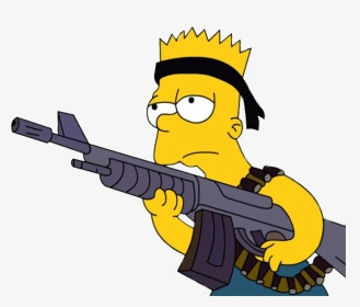 Bart Simpson With Gun, HD Png Download, Transparent PNG