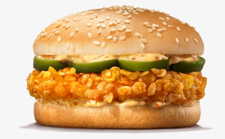 Crispy Chicken Chilli Cheese Burger King, HD Png Download, Transparent PNG