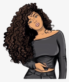 #girl #curly Hair - Trap N Paint, HD Png Download, Transparent PNG