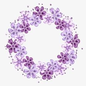 #wreath #lila #flowers #stickers - Violet Floral Circle Frame, HD Png Download, Transparent PNG