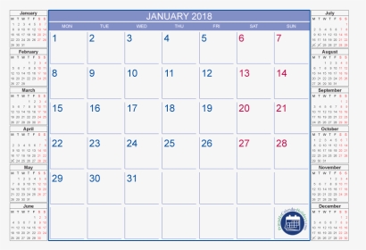 January 2018 Blank Calendar - Moon Phase Calendar 2018 February, HD Png Download, Transparent PNG