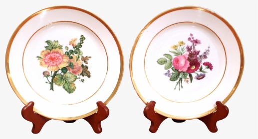 19th Century Deroche Paris Porcelain Floral Plates - Deroche Paris Plates, HD Png Download, Transparent PNG