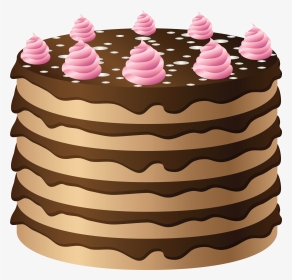Chocolate Cake With Pink Cream Png Clipart - Chocolate Cake Clip Art, Transparent Png, Transparent PNG