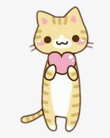 #kawai #miau #gato #kawaii #meow #cat #heart #corazon - Gato Kawaii Png Corazon, Transparent Png, Transparent PNG