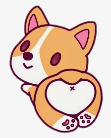 #freetoedit #cute #kawaii #dog #corgi #corgibutt - Cute Corgi Puppy Drawings, HD Png Download, Transparent PNG
