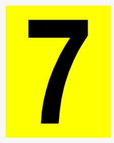 Black Number Seven Yellow Background, HD Png Download, Transparent PNG
