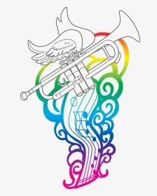 Trumpet Colored By Wendyskaleidoscope On Deviantart - Illustration, HD Png Download, Transparent PNG