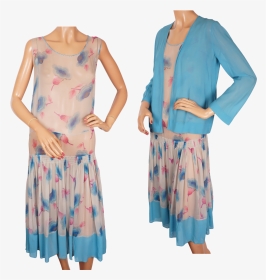 Silk Chiffon Dress Vintage 1920s Dress, HD Png Download, Transparent PNG