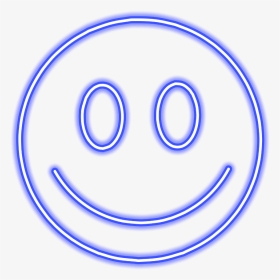 #emoji #smile #neon #blue #sticker #freetoedit #mimi - Circle, HD Png Download, Transparent PNG