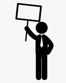 Man Holding A Signal Of Labor Strike Svg Png Icon Free - Man Speaking Icon Png, Transparent Png, Transparent PNG