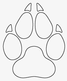 Wolf Paw Print Template - Wolf Paw Print Outline, HD Png Download, Transparent PNG