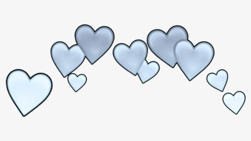 #effects #blue #heartcrown #sticker #hearts #crown - Heart, HD Png Download, Transparent PNG