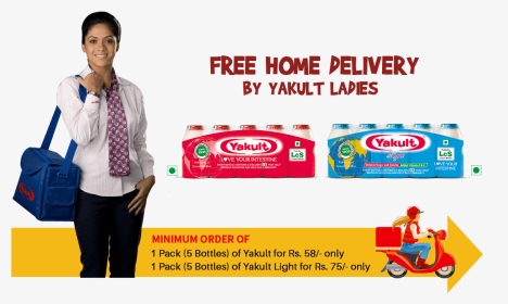 Yakult Home Delivery - India Yakult Lady, HD Png Download, Transparent PNG
