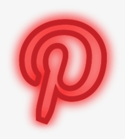 Pinterest Logo Neon Light Red Freetoedit - Neon Social Media Logos Png, Transparent Png, Transparent PNG